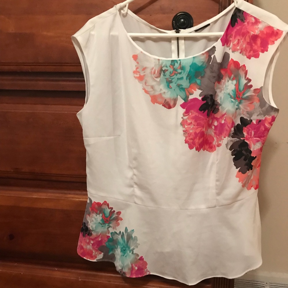 Sheer Floral Peplum Top